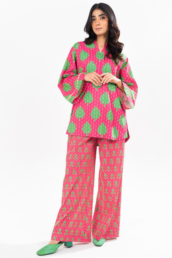 2 Pc Printed Khaddar Shirt With Khaddar Trouser