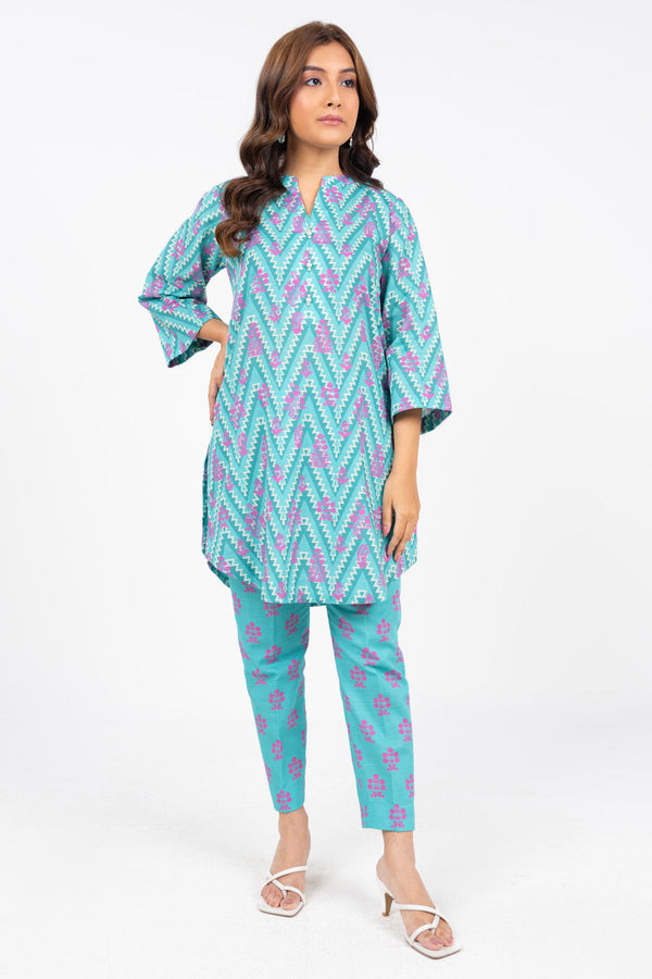 2 Pc Printed Khaddar Shirt With Khaddar Trouser