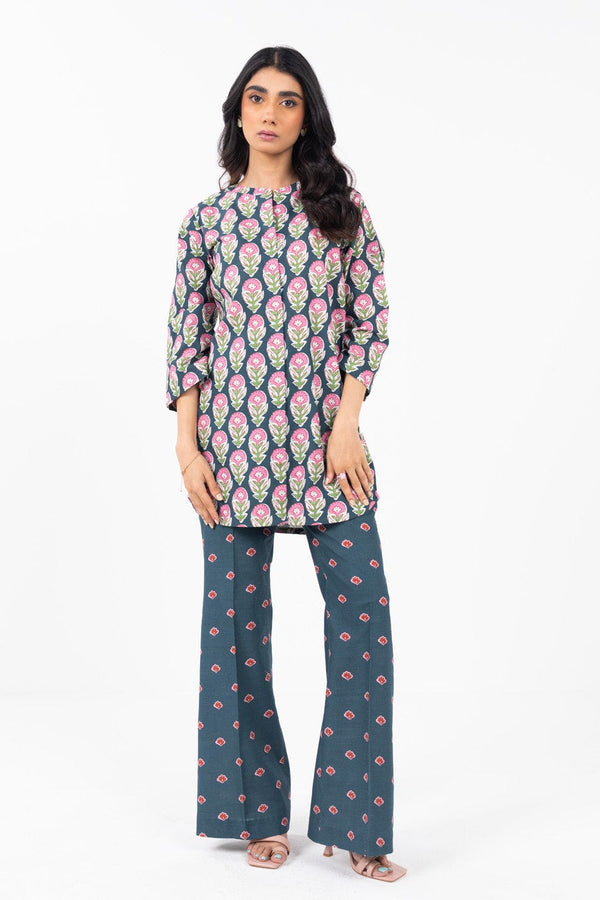 2 Pc Printed Khaddar Shirt With Khaddar Trouser