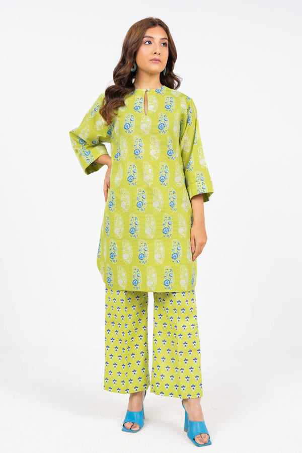 2 Pc Printed Khaddar Shirt With Khaddar Trouser