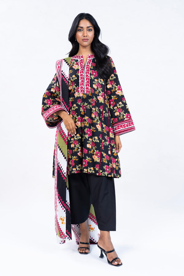 3 Pc Printed Lawn Suit With Lawn Dupatta