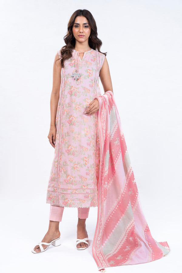 3 Pc Printed Lawn Suit With Lawn Dupatta