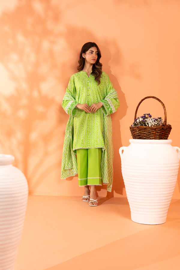 3 Piece Printed Lawn Suit With Printed Lawn Dupatta