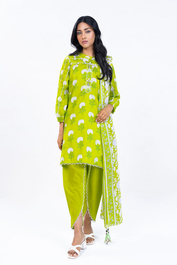 3 Pc Printed Lawn Suit With Lawn Dupatta