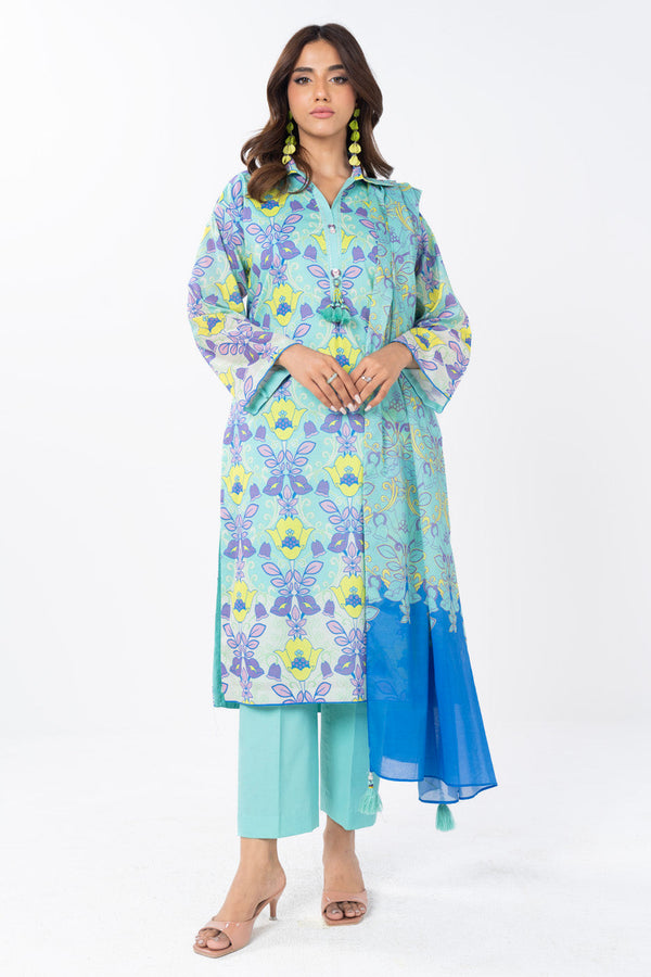 3 Piece  Printed Lawn Suit With Printed Lawn Dupatta