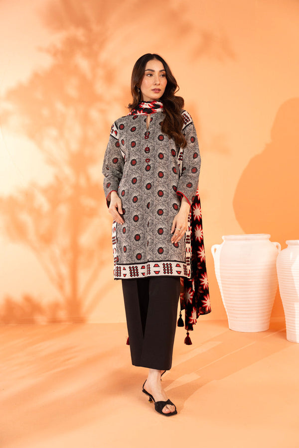 3 Piece Printed Lawn Suit With Printed Lawn Dupatta