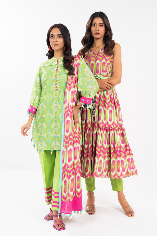 3 Piece  Printed Lawn Suit With Printed Lawn Dupatta