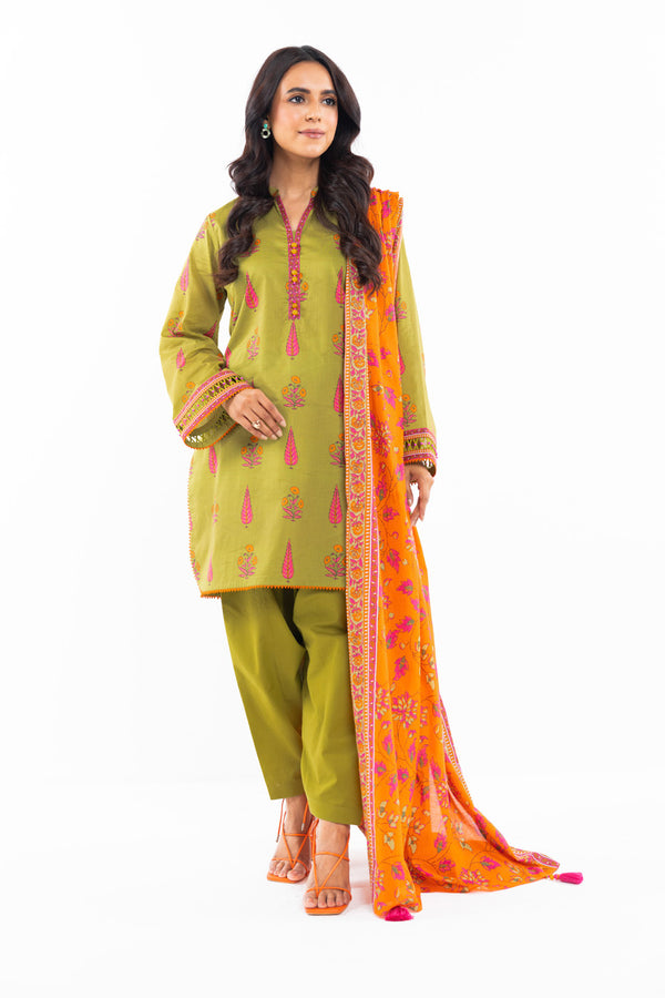 3 Pc Printed Lawn Suit With Lawn Dupatta