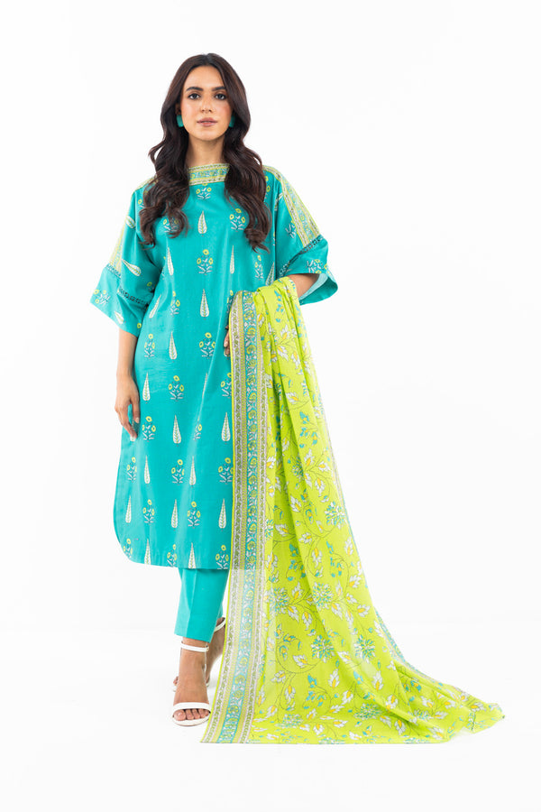 3 Pc Printed Lawn Suit With Lawn Dupatta