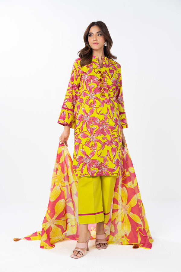 3 Piece  Printed Lawn Suit With Printed Lawn Dupatta