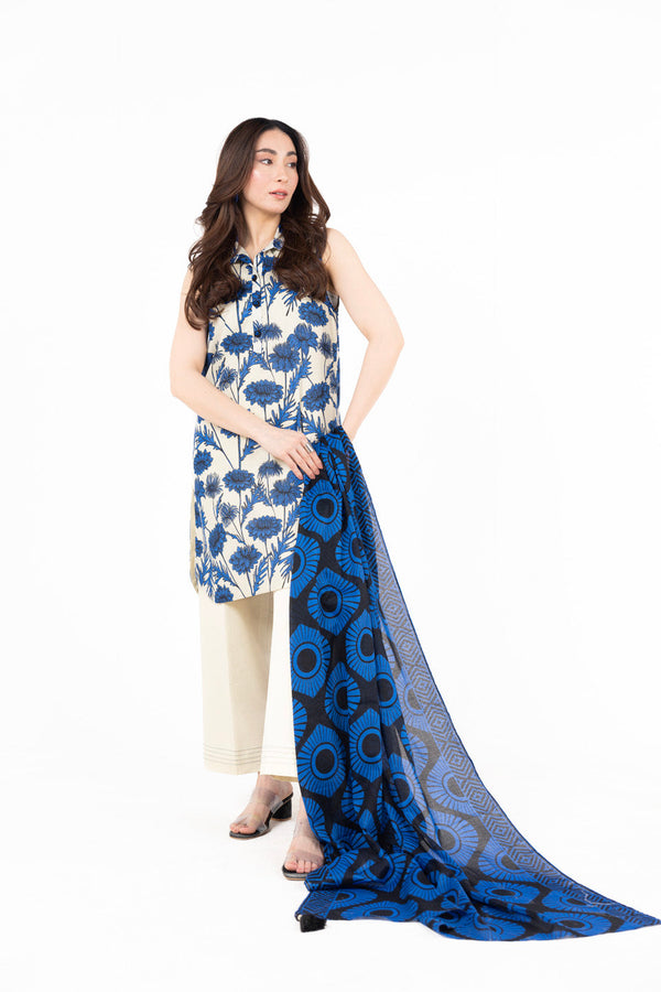 3 Piece  Printed Lawn Suit With Printed Lawn Dupatta