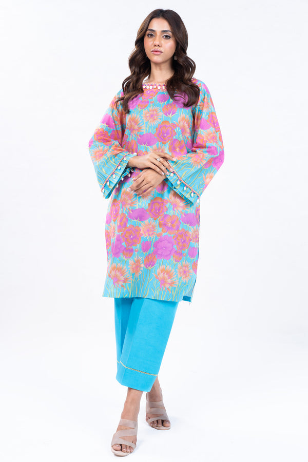 2 Pc Printed Lawn Suit With Cambric Trouser