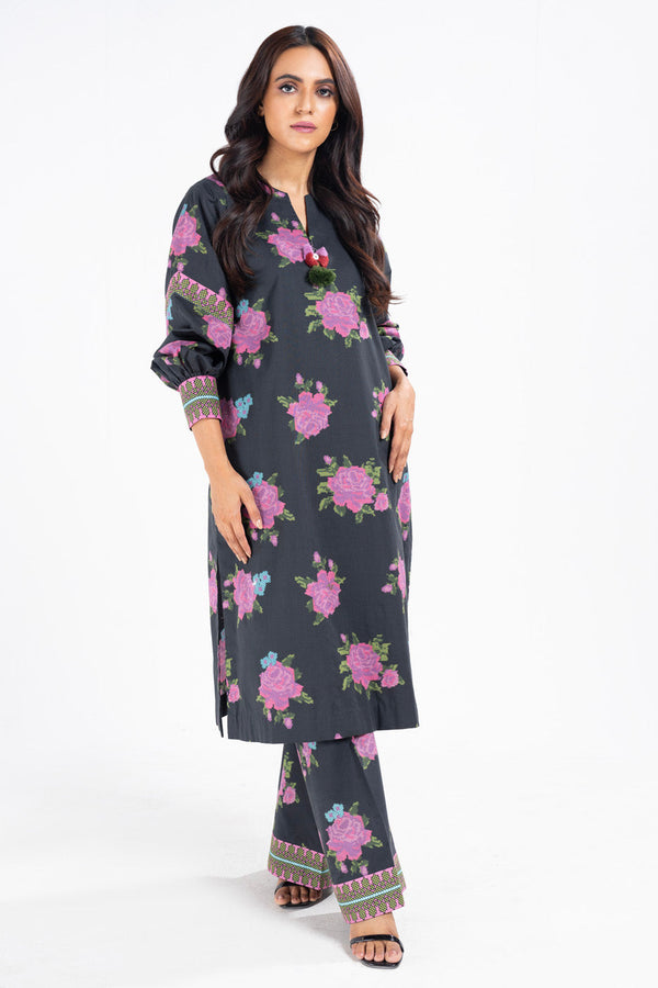 2 Pc Printed Lawn Suit With Cambric Trouser