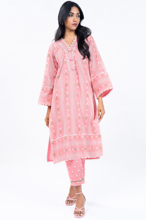 2 Pc Printed Lawn Suit With Cambric Trouser