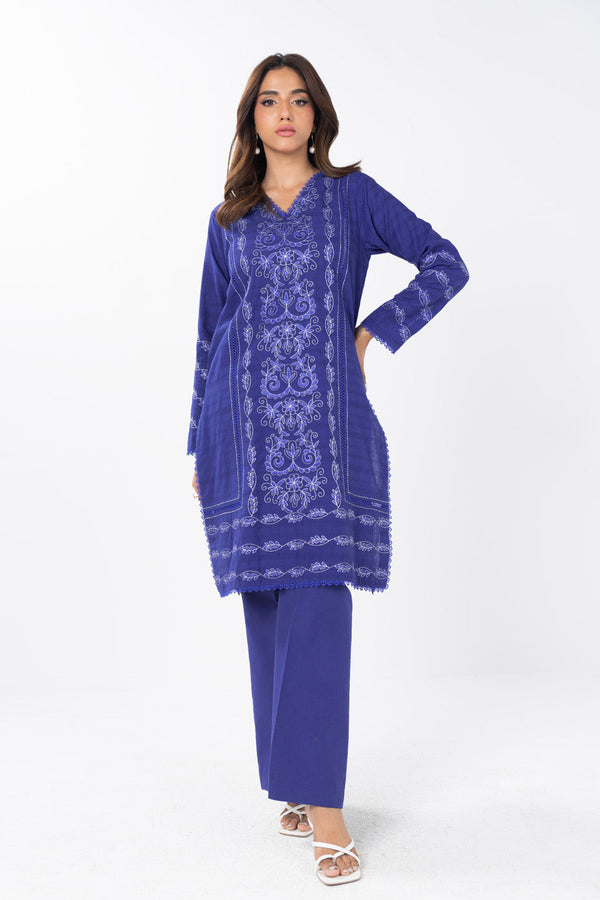 2 Piece  Embroidered Dyed Self Jacquard Suit With Dyed Cambric  Trouser