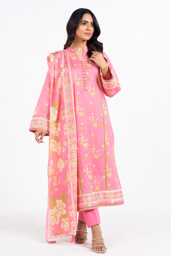 3 Pc Printed Lawn Suit With Lawn Dupatta