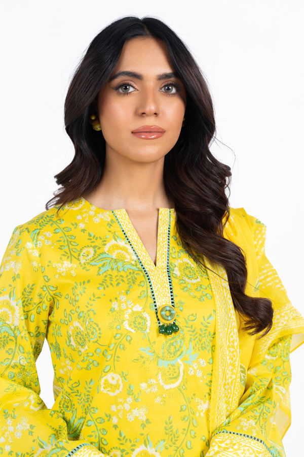 3 Pc Printed Lawn Suit With Lawn Dupatta