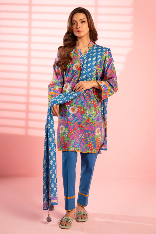 3 Piece Printed Lawn Suit With Printed Lawn Dupatta