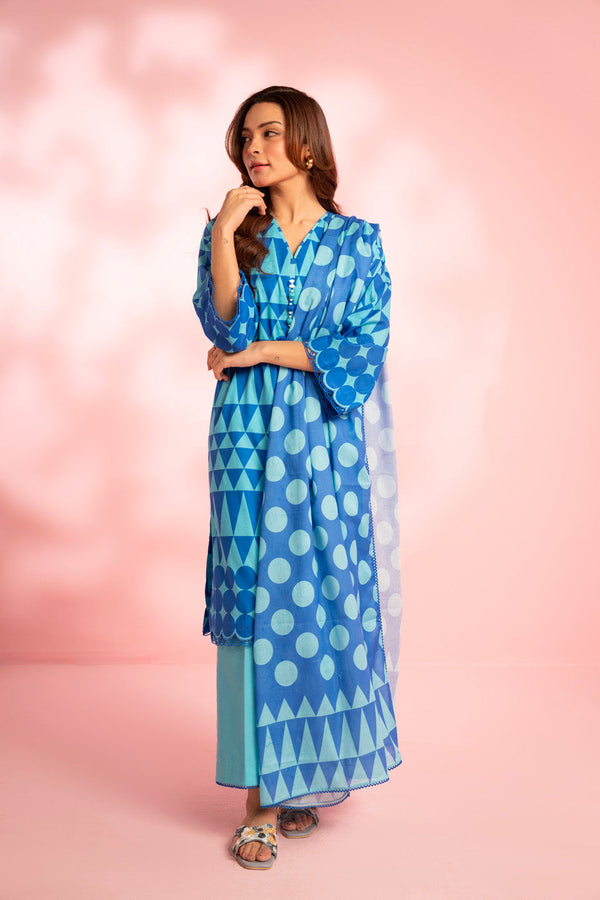 3 Piece Printed Lawn Suit With Printed Lawn Dupatta