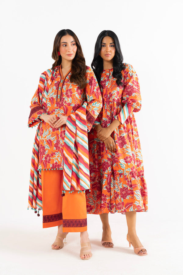 3 Pc Printed Lawn Suit With Printed Lawn Dupatta