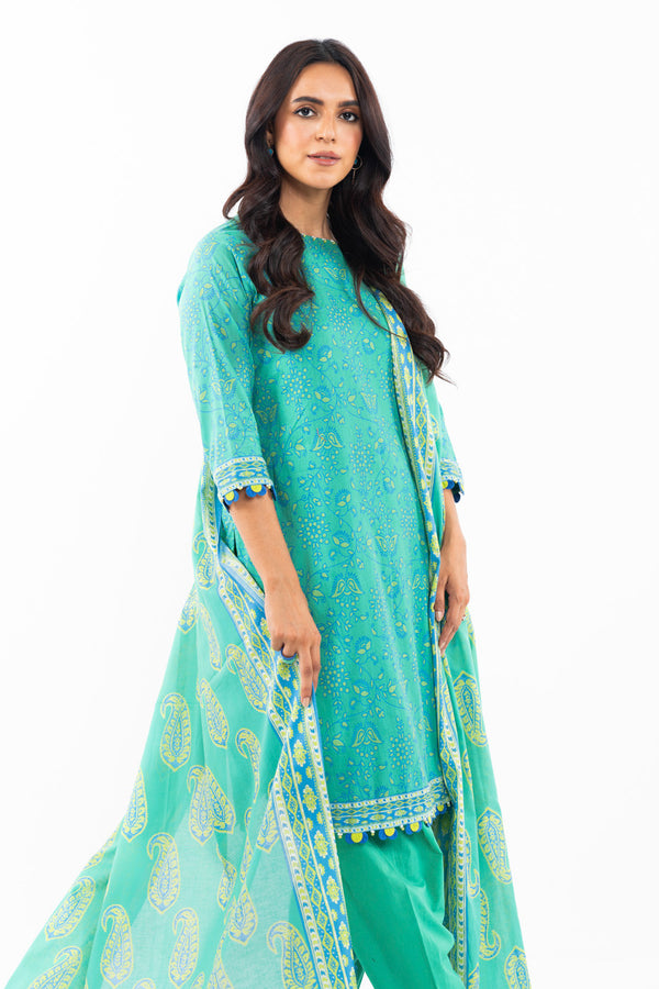 3 Pc Printed Lawn Suit With Lawn Dupatta