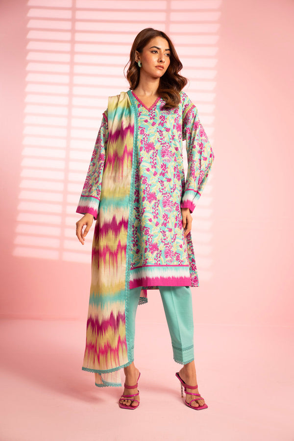 2 Piece Printed Lawn Suit With Printed Lawn Dupatta