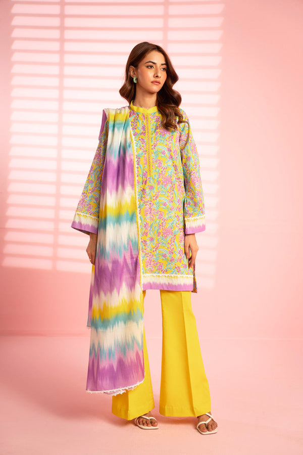 2 Piece Printed Lawn Suit With Printed Lawn Dupatta