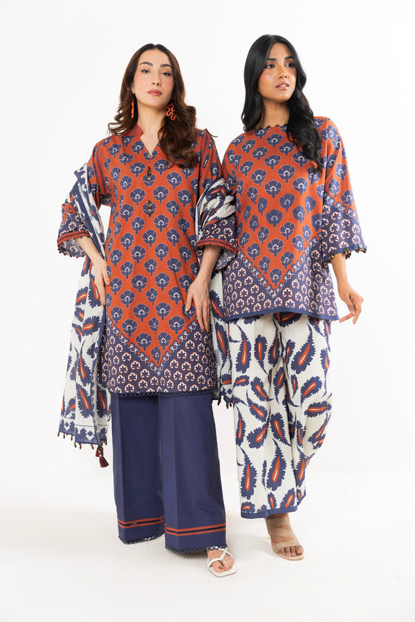 3 Pc Printed Lawn Suit With Printed Lawn Dupatta