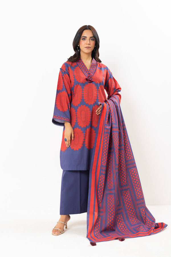 3 Pc Printed Lawn Suit With Printed Lawn Dupatta