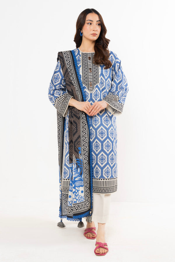3 Pc Printed Lawn Suit With Printed Lawn Dupatta