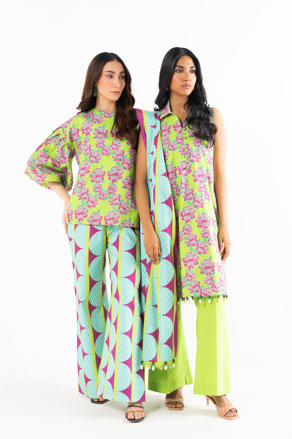 3 Pc Printed Lawn Suit With Printed Lawn Dupatta