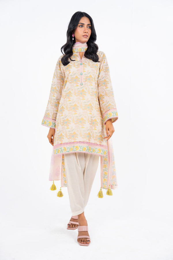 3 Pc Printed Lawn Suit With Lawn Dupatta