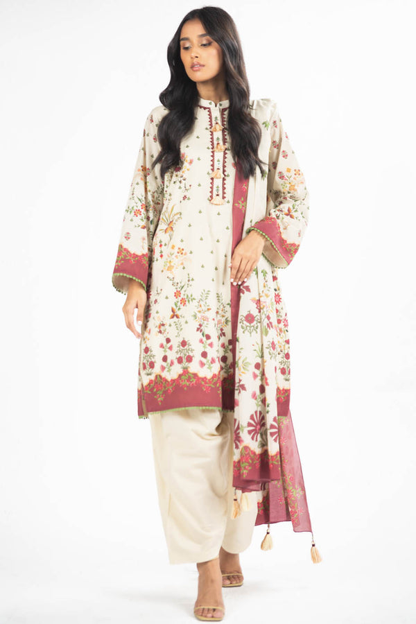 2 Pc Printed Lawn Suit With Lawn Dupatta