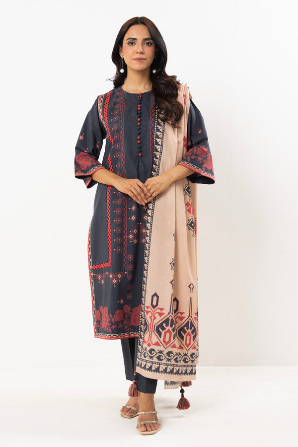 2 Pc Printed Lawn Suit With Printed Lawn Dupatta