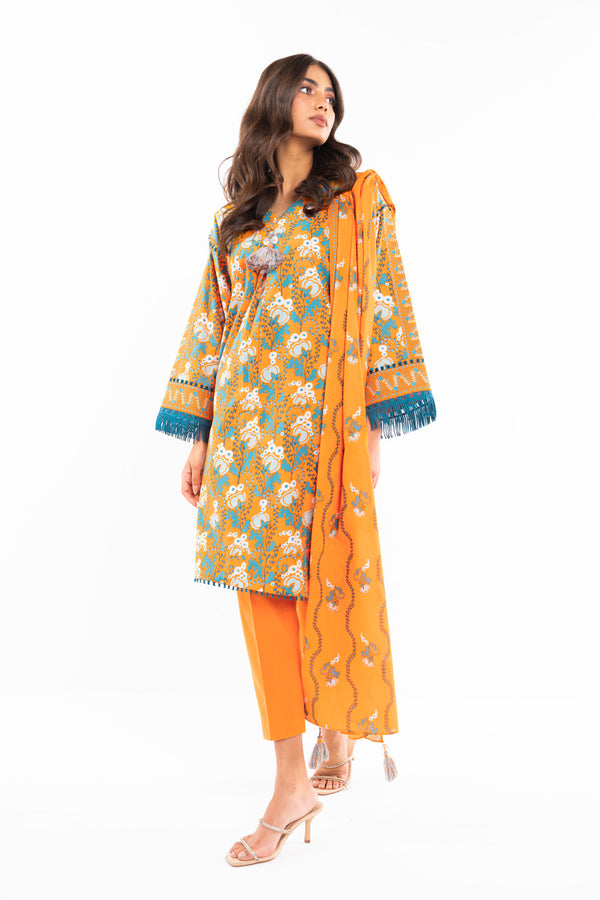 3 Pc Printed Lawn Suit With Lawn Dupatta