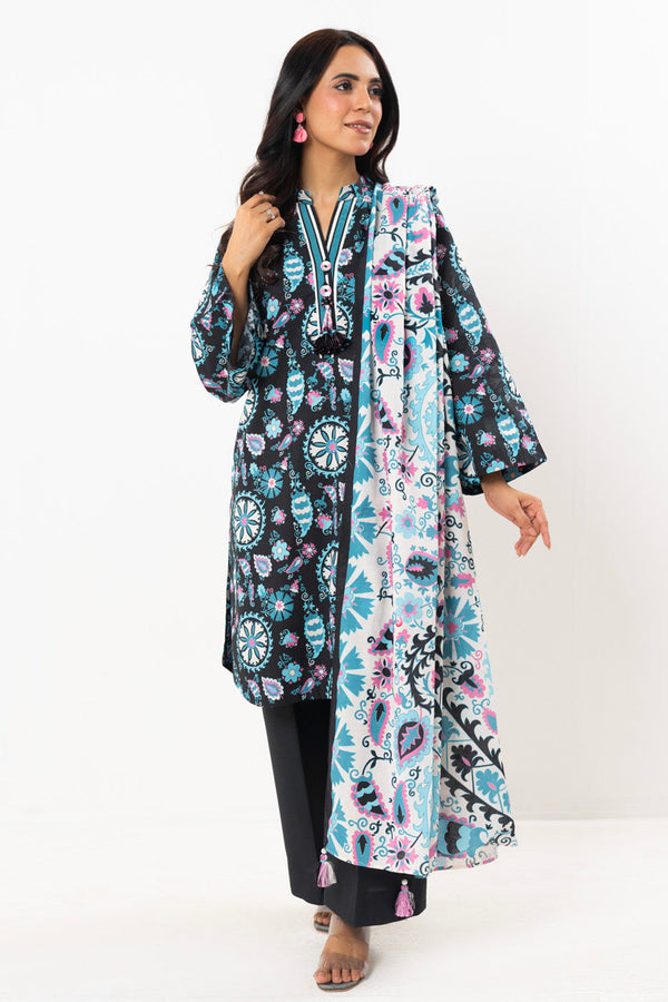 3 Pc Printed Lawn Suit With Printed Lawn Dupatta