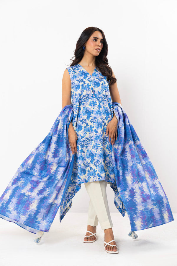 3 Pc Printed Lawn Suit With Printed Lawn Dupatta