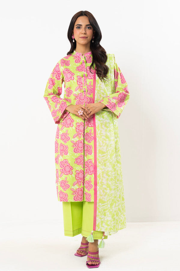 3 Pc Printed Lawn Suit With Printed Lawn Dupatta