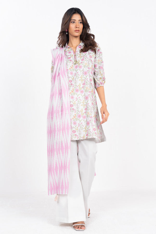 3 Piece Printed Lawn Suit With Printed Lawn Dupatta