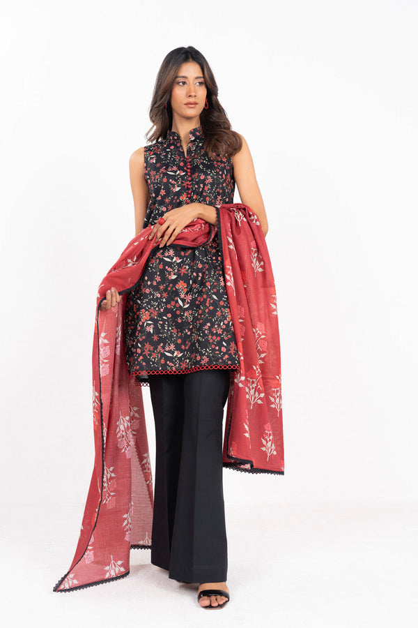 3 Piece Printed Lawn Suit With Printed Lawn Dupatta