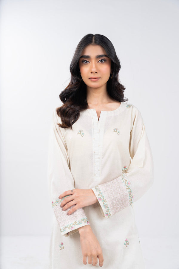 Stitched - Dyed Embroiderd Dobby Kurta