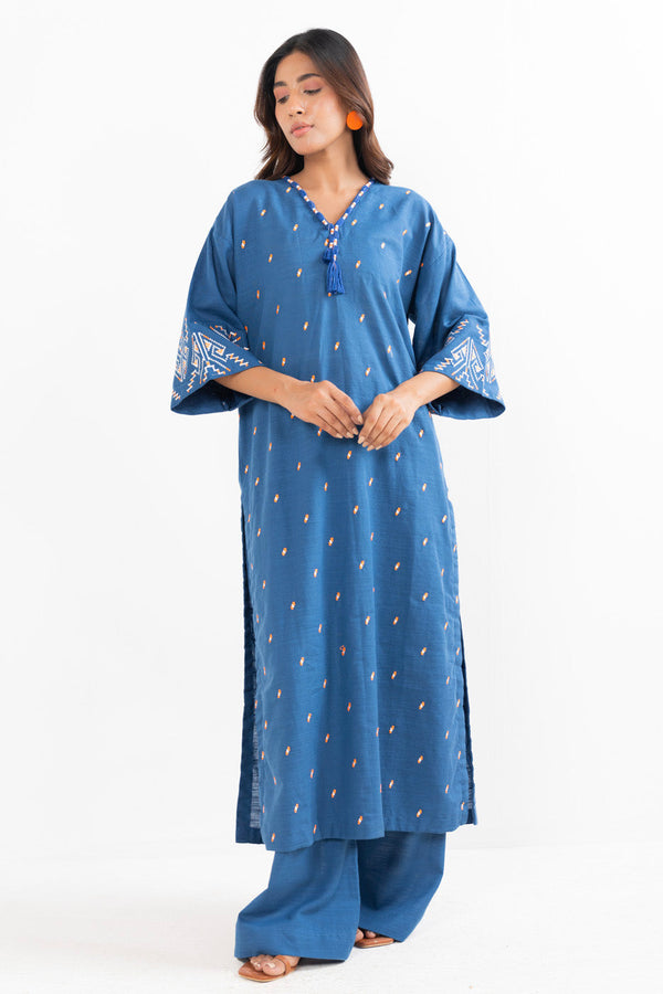 Stitched - Printed Embroidered Khaddar Kurti