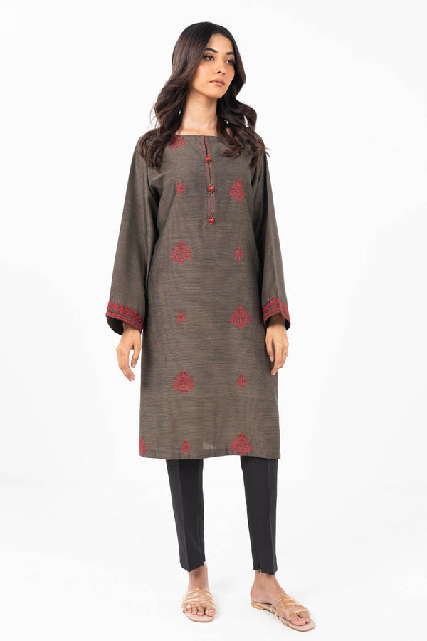 Stitched - Embroidered Yarn Dyed Kurta