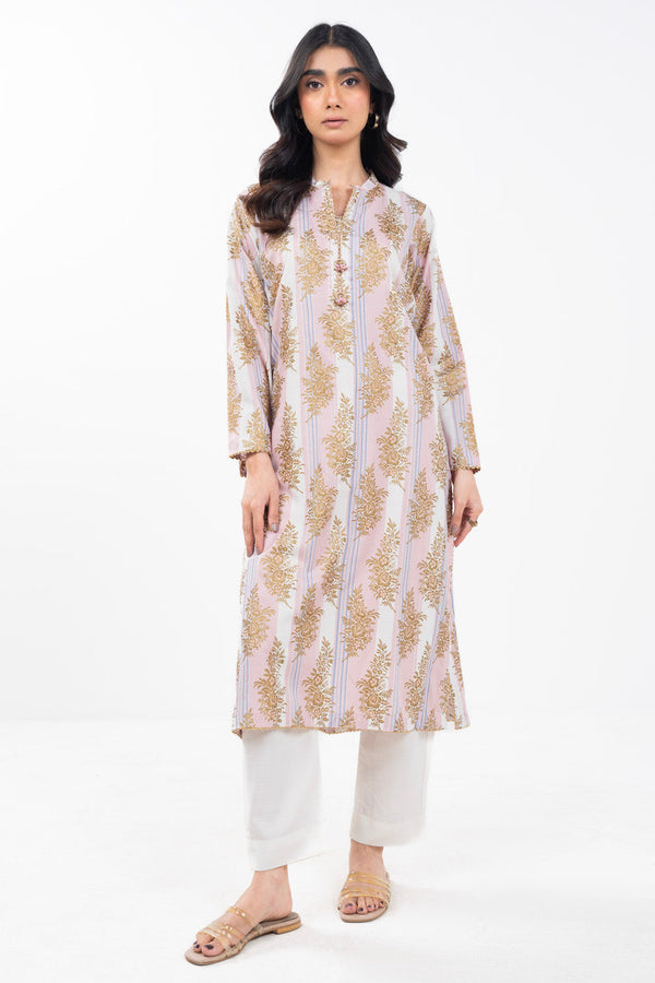 Stitched - 2 Pc Printed Raw Silk Outfit