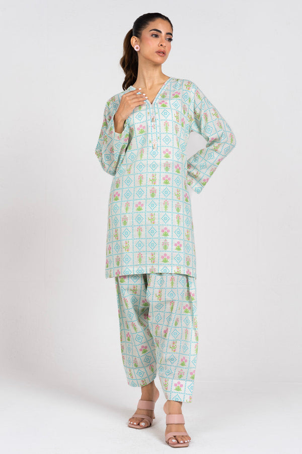 Stitched - 2 Pc Printed Khaddar Outfit