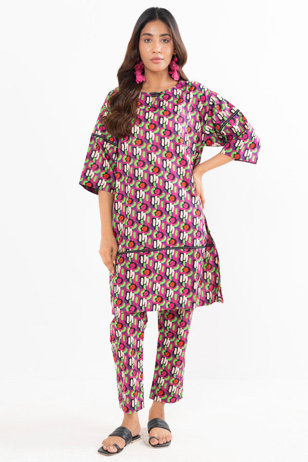 Stitched - 2 Pc Printed Cambric Outfit