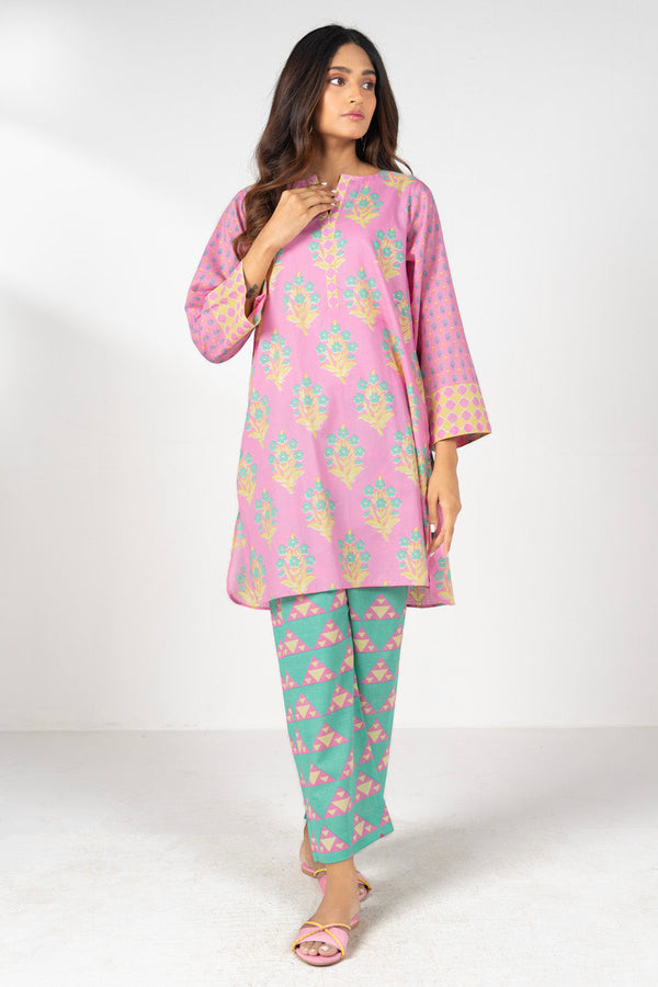 Stitched - 2 Pc Printed Cambric Outfit