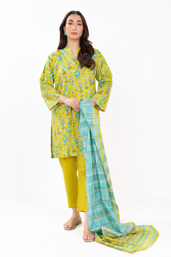 Stitched - 2 Pc Printed Cambric Outfit