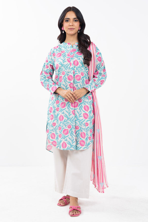 Stitched - 3 Pc Printed Cambric Outfit