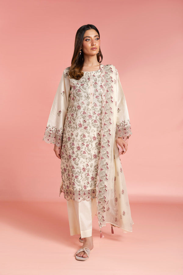 Stitched - 3 Pc Embroidered Lawn Outfit